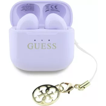 Guess Glossy Effect Printed Classic Logo & Charm TWS-oordopjes lavendel