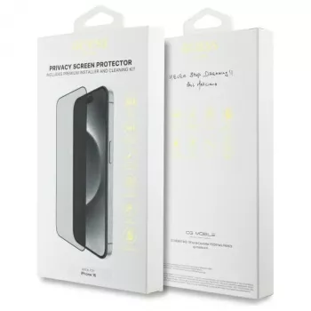 Guess GUTGP16SBOKGCIP iPhone 16 6,1 inch privacy screenprotector 2.5D Outline - gehard glas