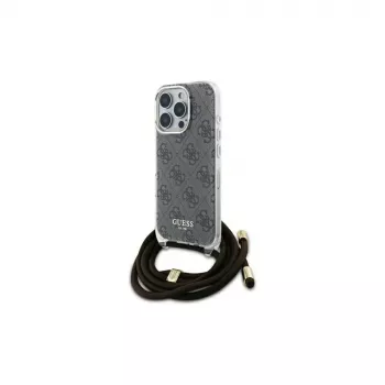 Guess GUHCP16XHC4SEW hardcase voor Apple iPhone 16 Pro Max 6,9 inch bruin crossbody koord 4G print