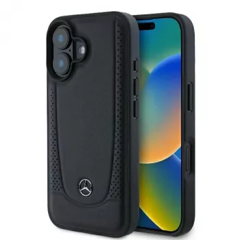 Mercedes-Benz MEHCP16SARMBK hardcase leer Urban voor iPhone 16 6,1 inch zwart
