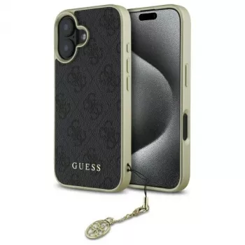 Guess GUHCP16MGF4GGR hardcase voor iPhone 16 Plus 6,7 inch zwart 4G Charms Collection