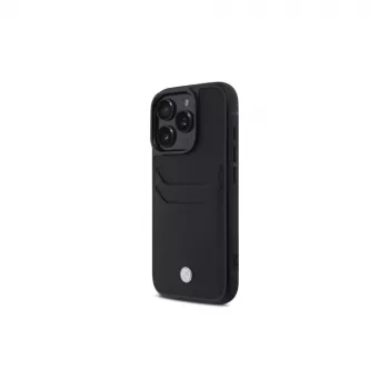 BMW Signature Leather hardcase met kaartvak voor Apple iPhone 16 Pro Max 6,9 inch zwart