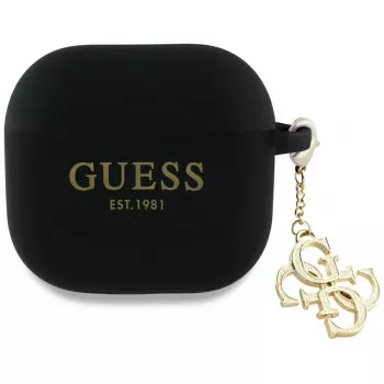 Guess Silicone 4G Charm Case voor AirPods 4 - zwart