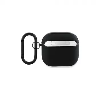 BMW BMA4SSLBK AirPods 4 Cover zwart echt leer zilver logo