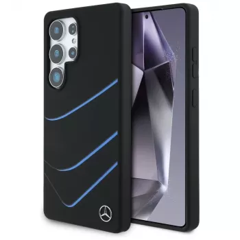 MERCEDES-BENZ Silicone Contrasted Curves MagSafe hoesje voor Samsung Galaxy S25 Ultra zwart