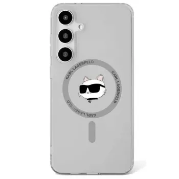 Karl Lagerfeld Button Choupette Head Printed Logo MagSafe Case voor Samsung Galaxy S25, zwart