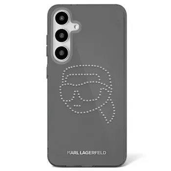 Karl Lagerfeld Rhinestones Karl Head Logo-hoesje voor Samsung Galaxy S25 (zwart)