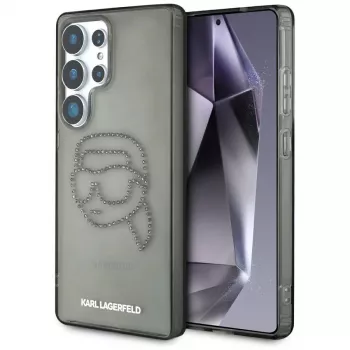 Karl Lagerfeld Rhinestones Karl Head Logo-hoesje voor Samsung Galaxy S25 Ultra zwart
