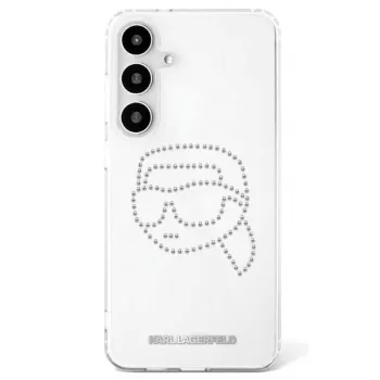 Karl Lagerfeld Rhinestones Karl Head Logo-hoesje voor Samsung Galaxy S25 (transparant)