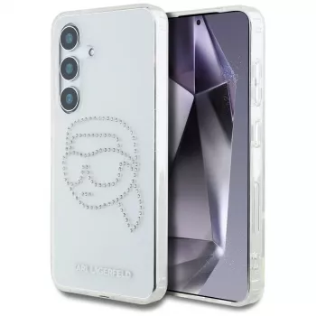 Karl Lagerfeld Rhinestones Karl Head Logo-hoesje voor Samsung Galaxy S25 (transparant)