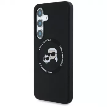 KARL LAGERFELD Silicone DoubleHeads & Circle MagSafe-hoesje voor Samsung Galaxy S25+ - zwart