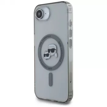 KARL LAGERFELD IML Metal Karl & Choupette Heads MagSafe Case voor iPhone 16e / 17e, zwart