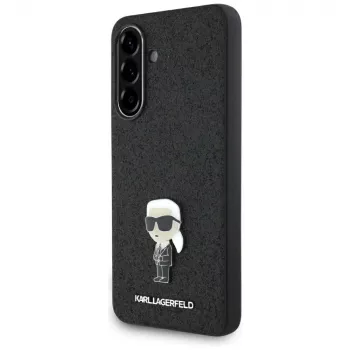 KARL LAGERFELD Fixed Glitter Ikonik Logo Metal Pin Case voor Samsung Galaxy A36 - zwart