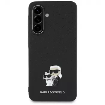 Karl Lagerfeld Saffiano K&C Metal Logo Case voor Samsung Galaxy A56 5G, zwart