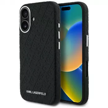 Karl Lagerfeld FW Stamped Karl MagSafe-hoesje voor iPhone 16, zwart