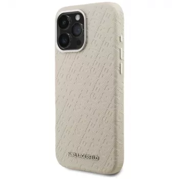 Karl Lagerfeld FW Stamped Karl MagSafe Case voor iPhone 16 Pro beige