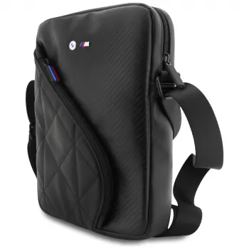BMW Carbon Pockets & Metal Logo Case Black voor iPhone X/XS