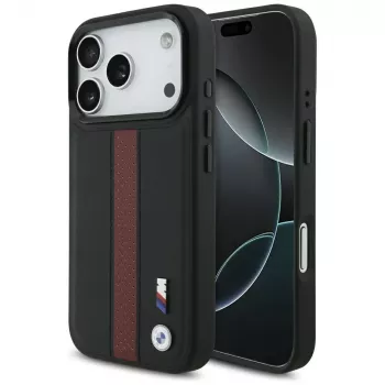 BMW M Perforated Stripe Logo MagSafe Case voor iPhone 17 Pro rood