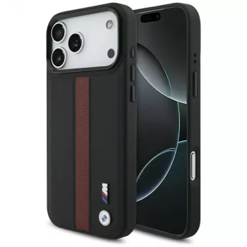 BMW M Perforated Stripe Logo MagSafe-hoesje voor Apple iPhone 17 Pro Max, rood