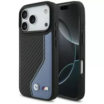 BMW M Carbon Logo MagSafe-hoesje voor Apple iPhone 17 Pro, blauw