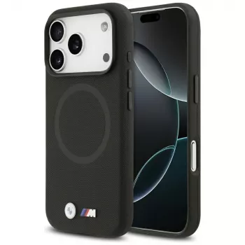 BMW M FW Metal Logo MagSafe-hoesje voor Apple iPhone 17 Pro, zwart