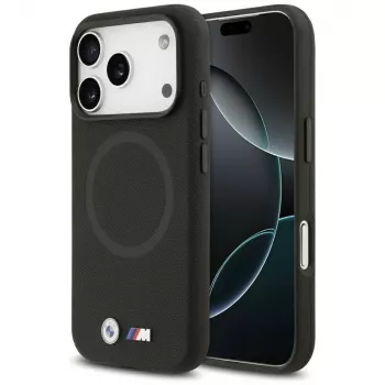 BMW M FW Metal Logo MagSafe-hoesje voor Apple iPhone 17 Pro Max, zwart
