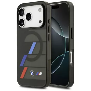BMW M IML Metal Buttons Tricolor Lines MagSafe-hoesje voor iPhone 17 Pro zwart