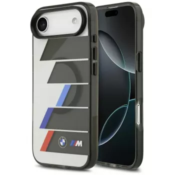 BMW M IML Metal Buttons Tricolor Lines MagSafe-hoesje voor iPhone Air, antraciet