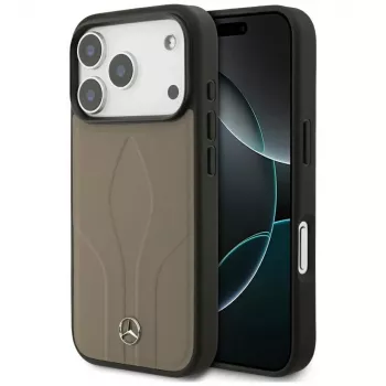 Mercedes The Move lederen MagSafe-hoesje voor iPhone 17 Pro taupe