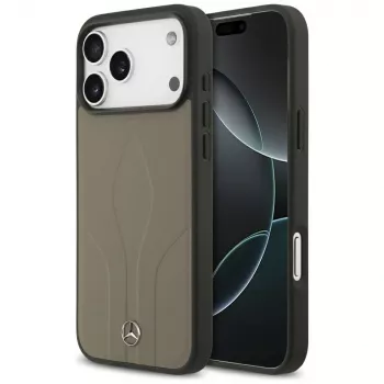 Mercedes Leather The Move MagSafe-hoesje voor iPhone 17 Pro Max taupe