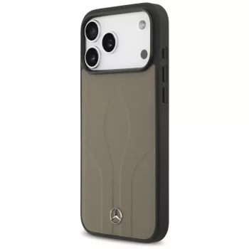 Mercedes Leather The Move MagSafe-hoesje voor iPhone 17 Pro Max taupe