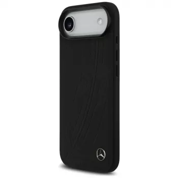 Mercedes Leather Large Laurel Leave MagSafe-hoesje voor iPhone Air zwart