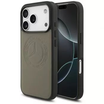 Mercedes Vintage Logo lederen MagSafe-hoesje voor iPhone 17 Pro taupe