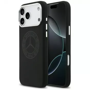 Mercedes Vintage Logo siliconen MagSafe-hoesje voor iPhone 17 Pro Max zwart
