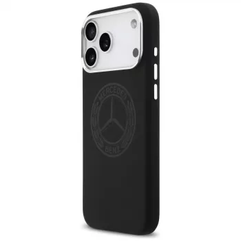 Mercedes Vintage Logo siliconen MagSafe-hoesje voor iPhone 17 Pro Max zwart