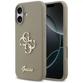 Guess Silicone Big 4G Script Phone Case voor iPhone 17 - bruin