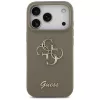 Guess Silicone Big 4G Script Case voor iPhone 17 Pro bruin