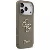 Guess Silicone Big 4G Script Case voor iPhone 17 Pro bruin
