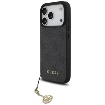 Guess 4G Charms Collection MagSafe Case voor Apple iPhone 17 Pro, zwart