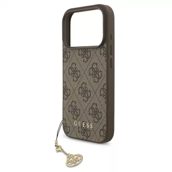 Guess 4G Charms Collection MagSafe Case voor iPhone 17 Pro (bruin)