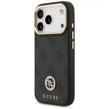 Guess 4G Strass Logo MagSafe Case voor iPhone 17 Pro (zwart)