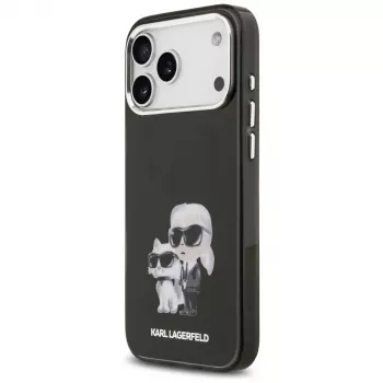 Karl Lagerfeld IML Aquarelle Karl & Choupette & Logo MagSafe Case voor iPhone 17 Pro (zwart)