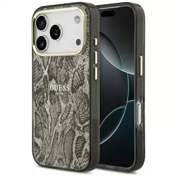 Guess Python Pattern MagSafe Case voor iPhone 17 Pro bruin