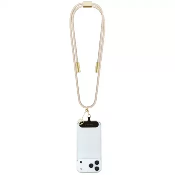 Guess Crossbody Strap 4G Charm - Universele telefoonstrap / USB-C naar USB-C kabel 1,5m (beige)