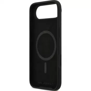 KARL LAGERFELD siliconen Karl & Choupette Ring MagSafe case voor Apple iPhone Air - zwart
