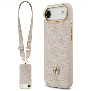Guess 4G Strass Logo & Big Strap Metal Buttons MagSafe case voor iPhone Air - roze