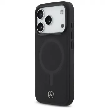 Mercedes Plain Smooth Leather MagSafe case voor iPhone 17 Pro zwart