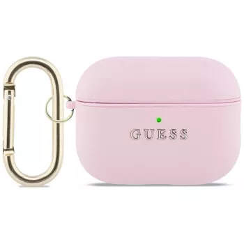 Guess Grained Classic Logo-hoesje voor Apple AirPods Pro 3e generatie - roze