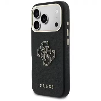 Guess FW Resin Logo backcover voor Apple iPhone 17 Pro, zwart