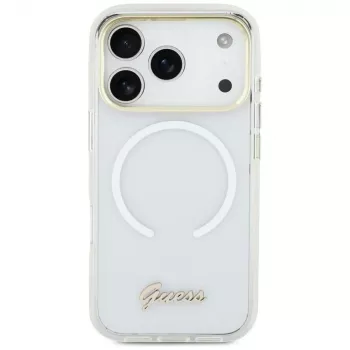 Guess IML Gradient Script Metal MagSafe-hoesje voor iPhone Air, wit